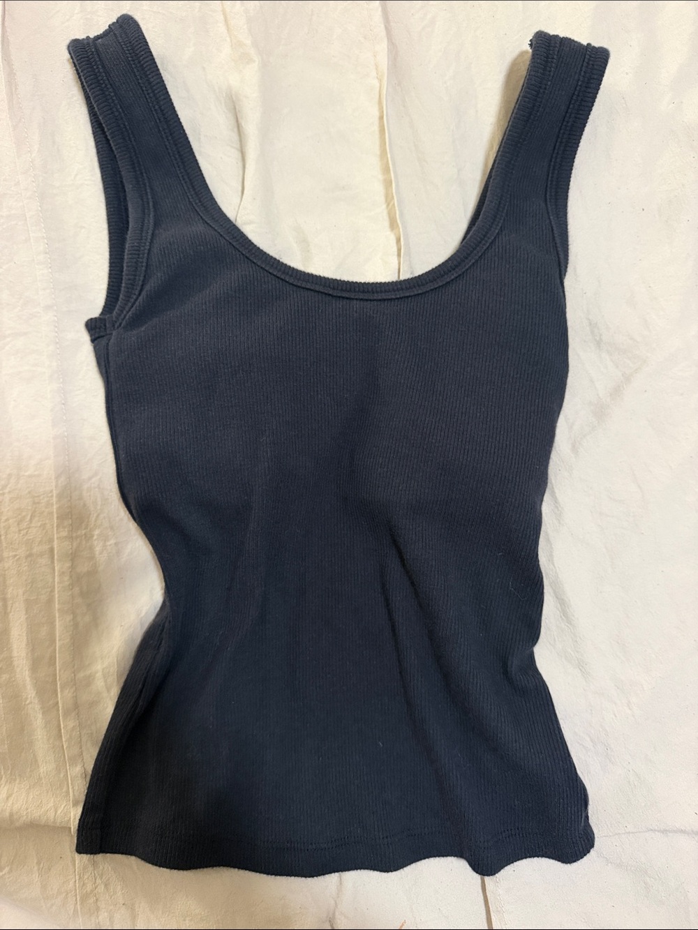 Abercrombie & Fitch Black Ribbed Scoop Tank